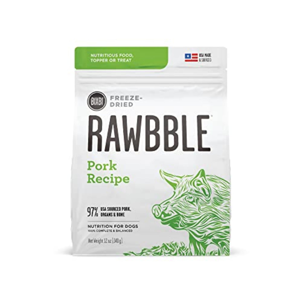 BIXBI Liberty deshidratado de cerdo para perros, sabor nutritivo y sin necesidad de refrigeración