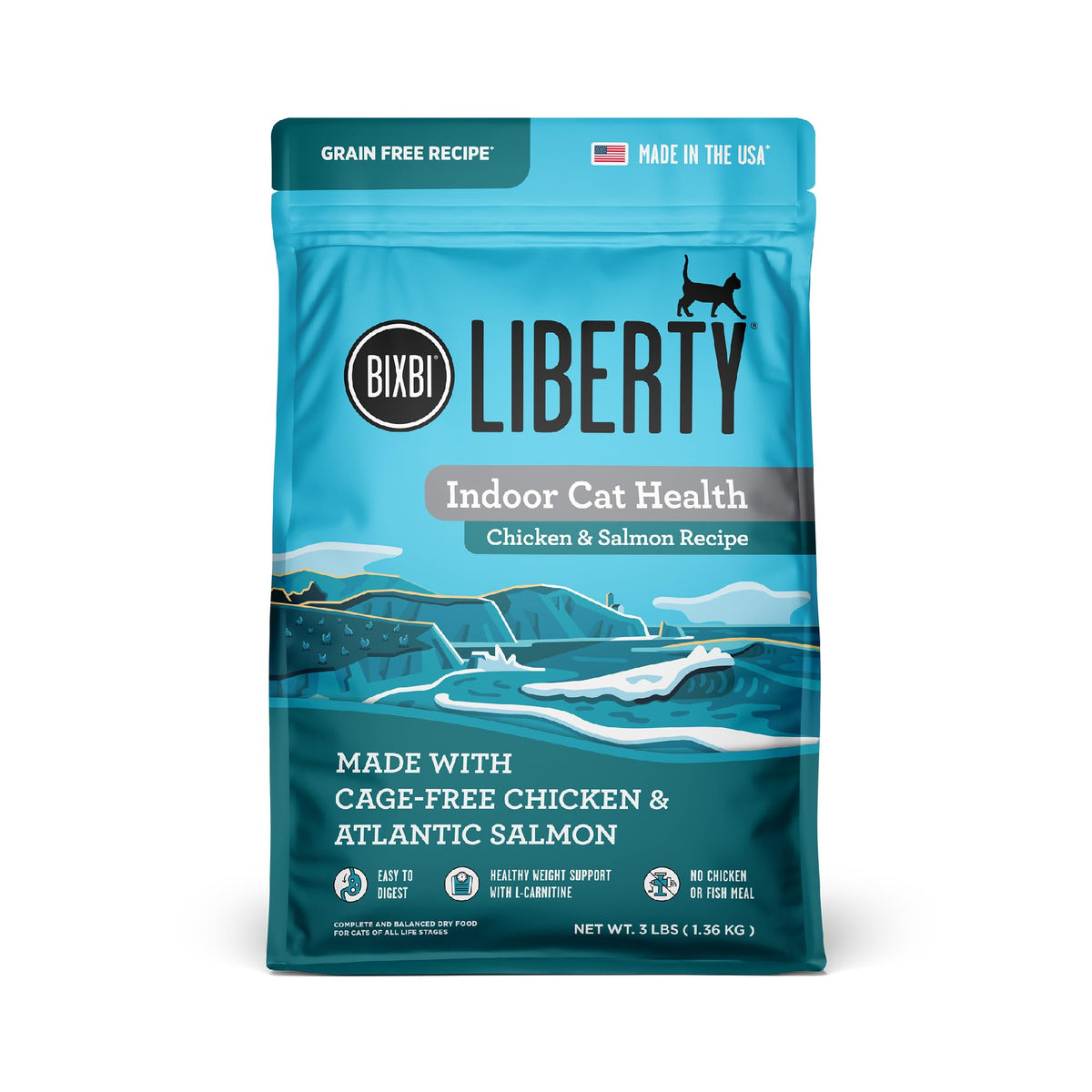 BIXBI Liberty empaque para gatos, mantiene la frescura y facilita servir.