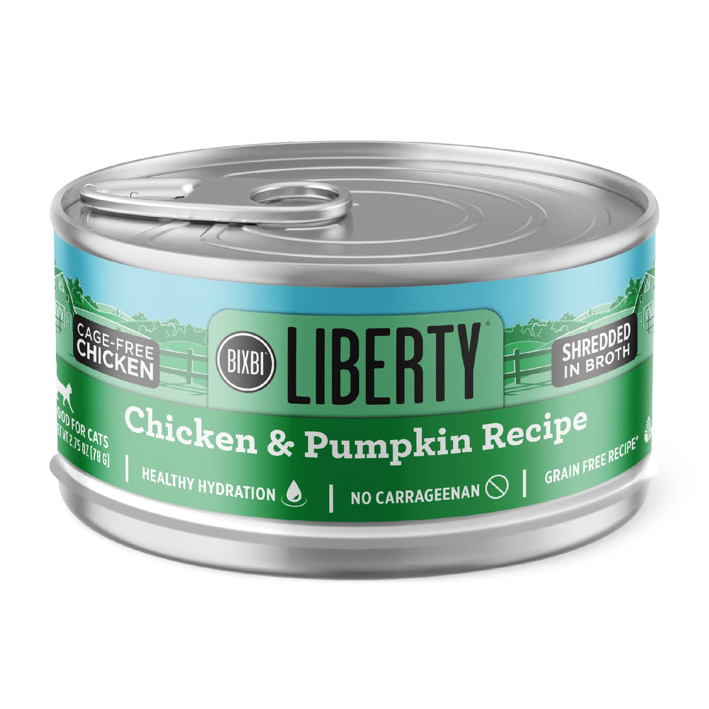 Comida húmeda BIXBI Liberty para gatos con pollo y calabaza en caldo