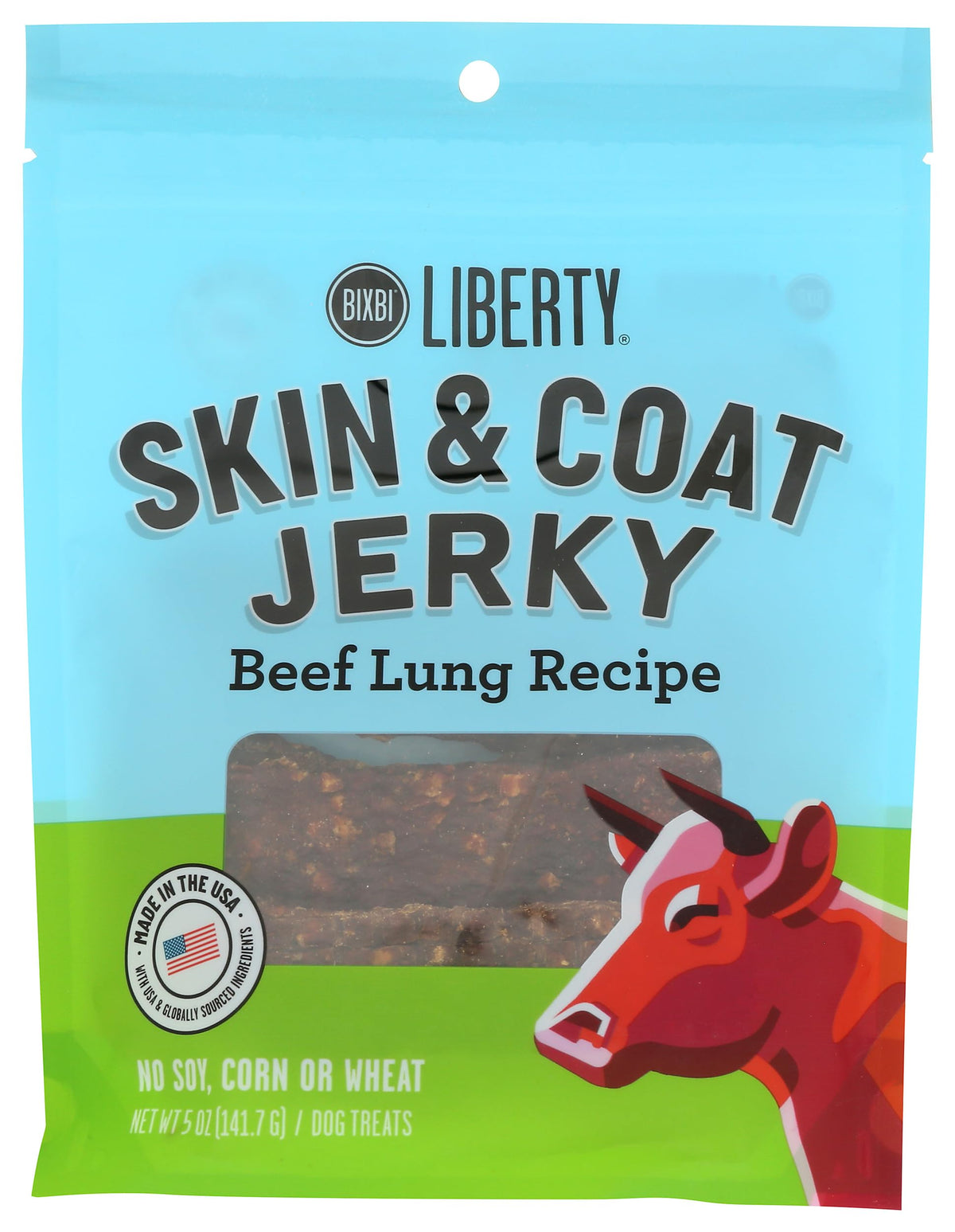 Golosinas BIXBI Liberty con pulmón de res, ideal para masticación saludable de perros.