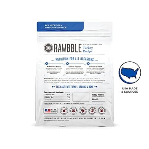 Trozos de pavo liofilizados de BIXBI Liberty, fuente de proteína conveniente