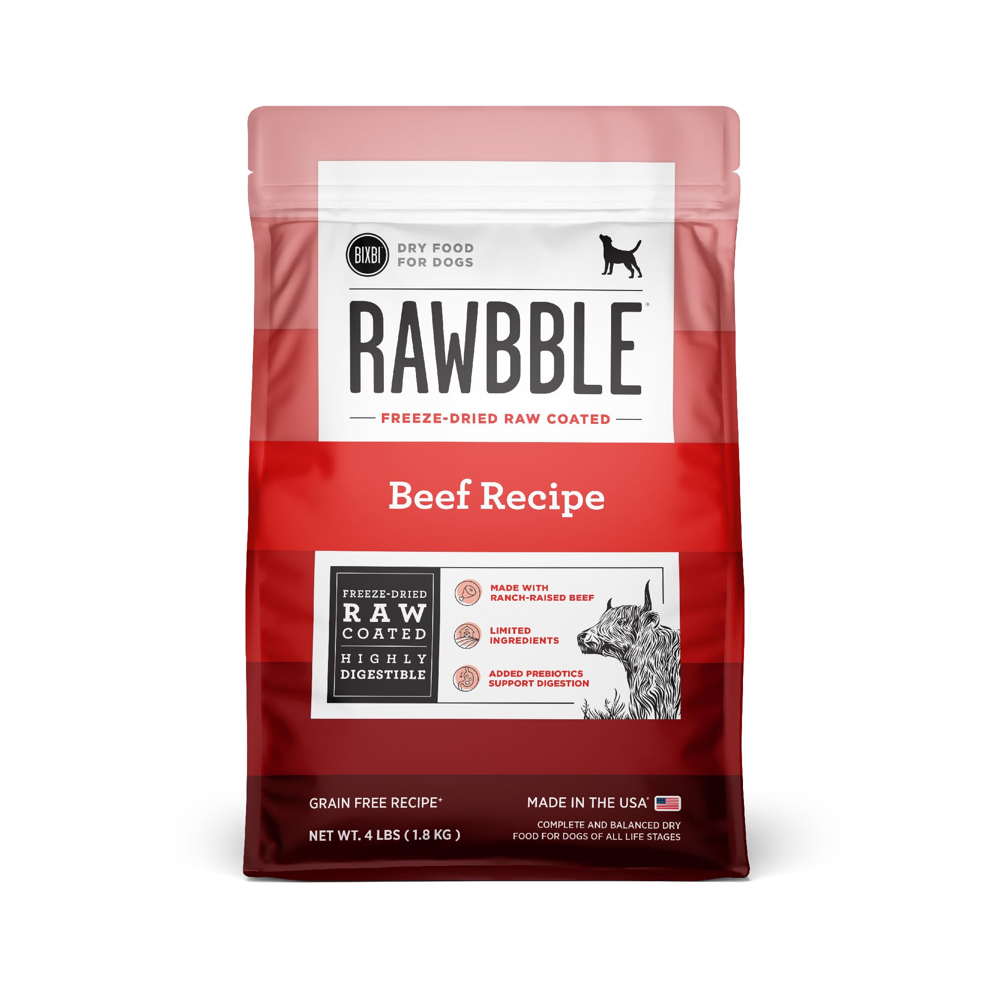 BIXBI Rawbble, bolsa frontal, almacenamiento cómodo para perros activos.
