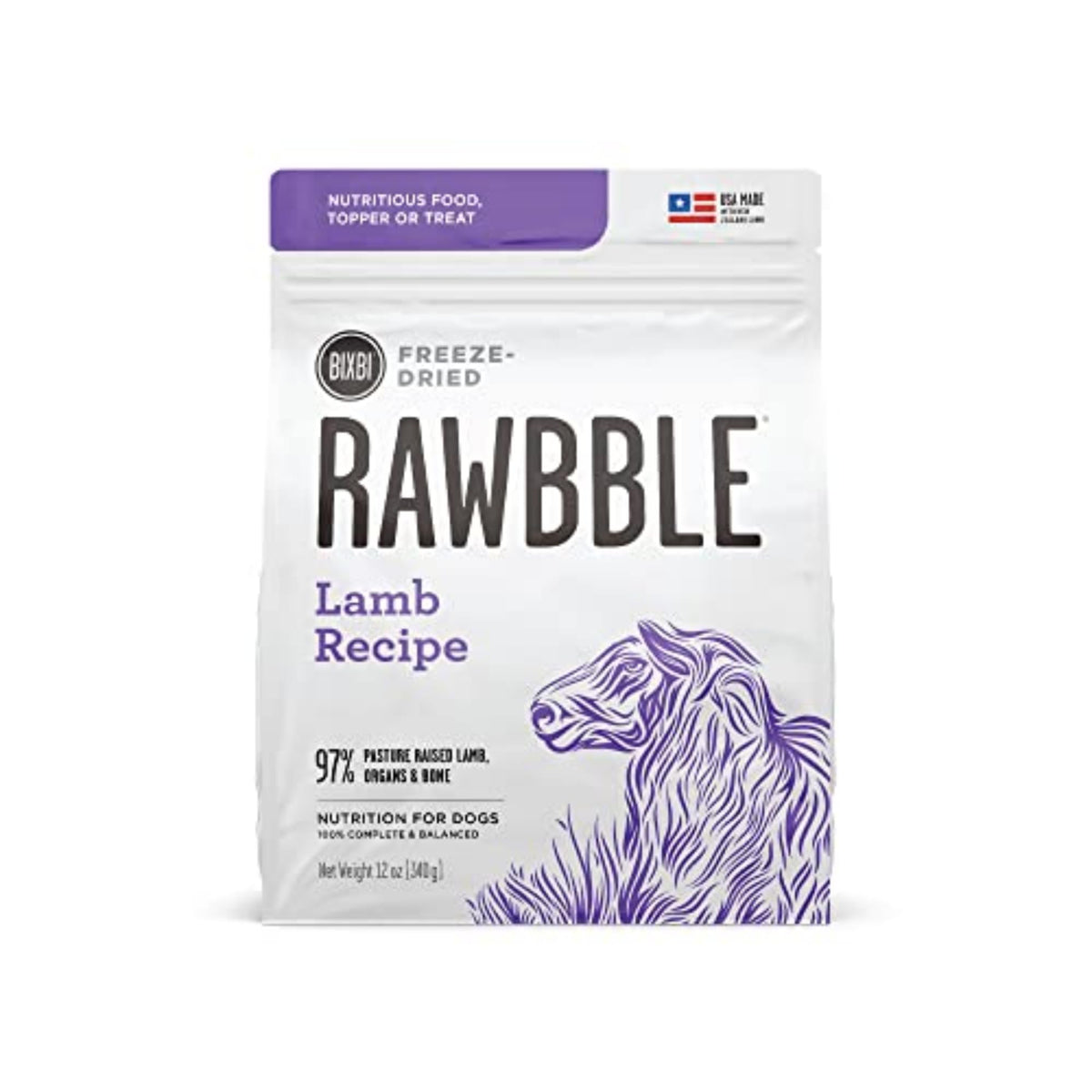 BIXBI Rawbble cordero en bol, proteína de alta calidad para perros.