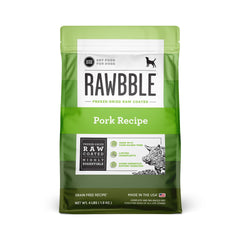 BIXBI Rawbble cerdo fresco, proteína fácil de digerir para perros activos.