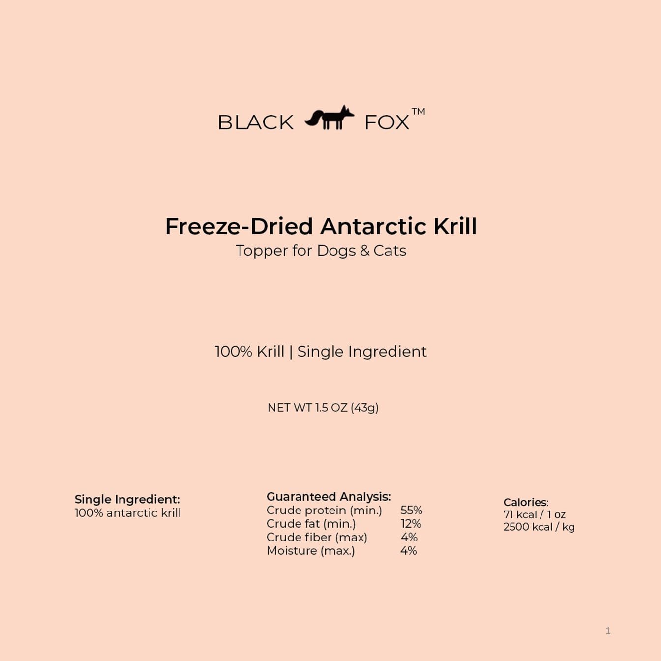 BLACK FOX Krill Artico textura seca, ideal para espolvorear como cobertura crujiente.