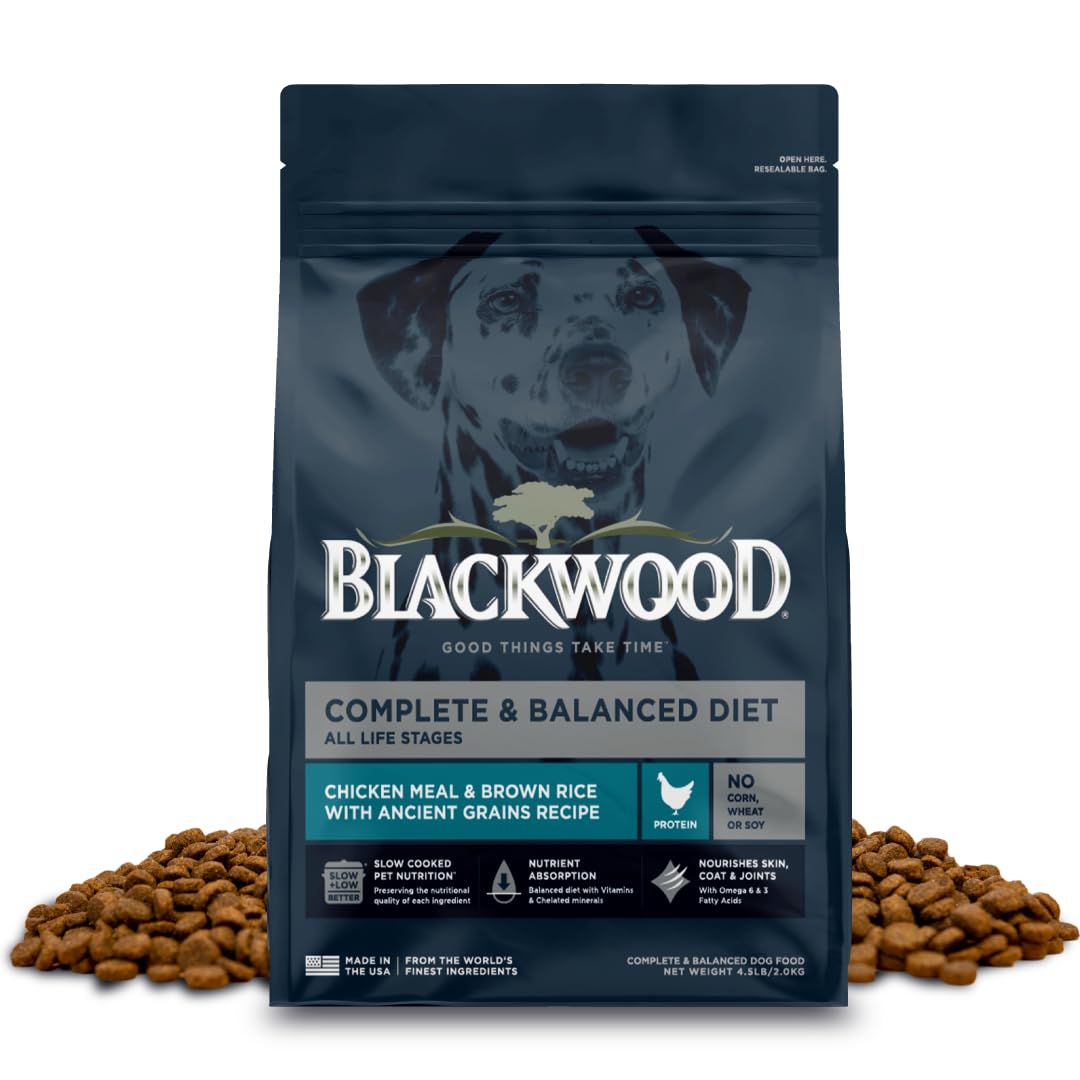 Blackwood croquetas dieta completa para perro, bolsa de 4-5 lb, sabor suave y apto para todas las etapas.