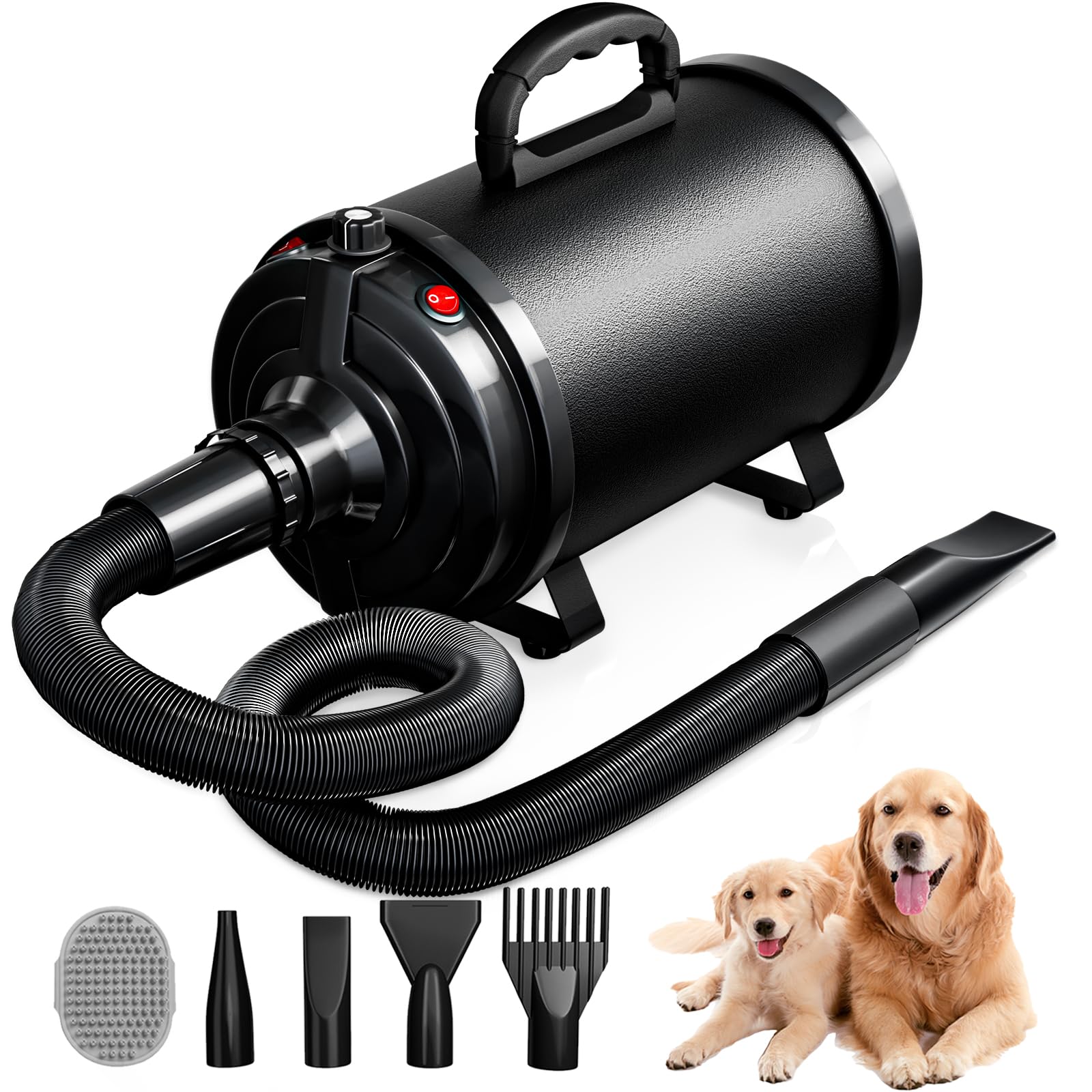 Blanlody secador para perros con potencia 3800W, secado rápido de pelaje grueso.