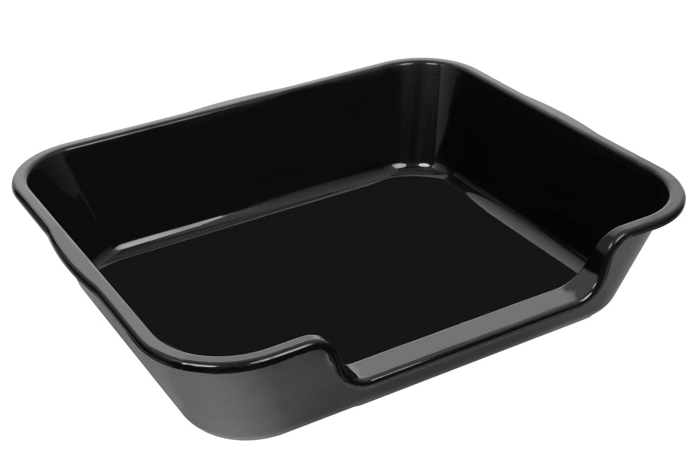 Blaucasa caja de arena con entrada baja, fácil acceso para razas grandes.