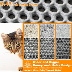 Alfombrilla blissstorm con diseño panales doble capa facilita recoger arena.