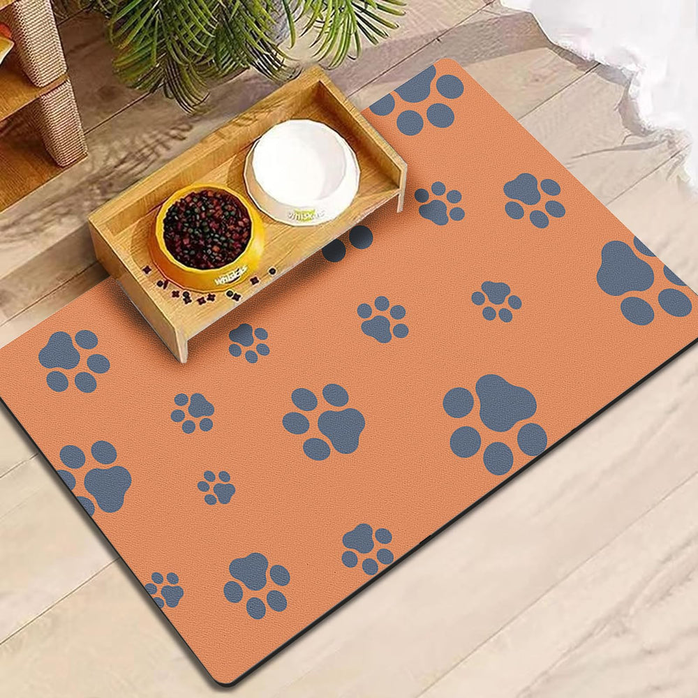 Blkjsgly alfombra para comida de perro 18x30, absorbente y naranja