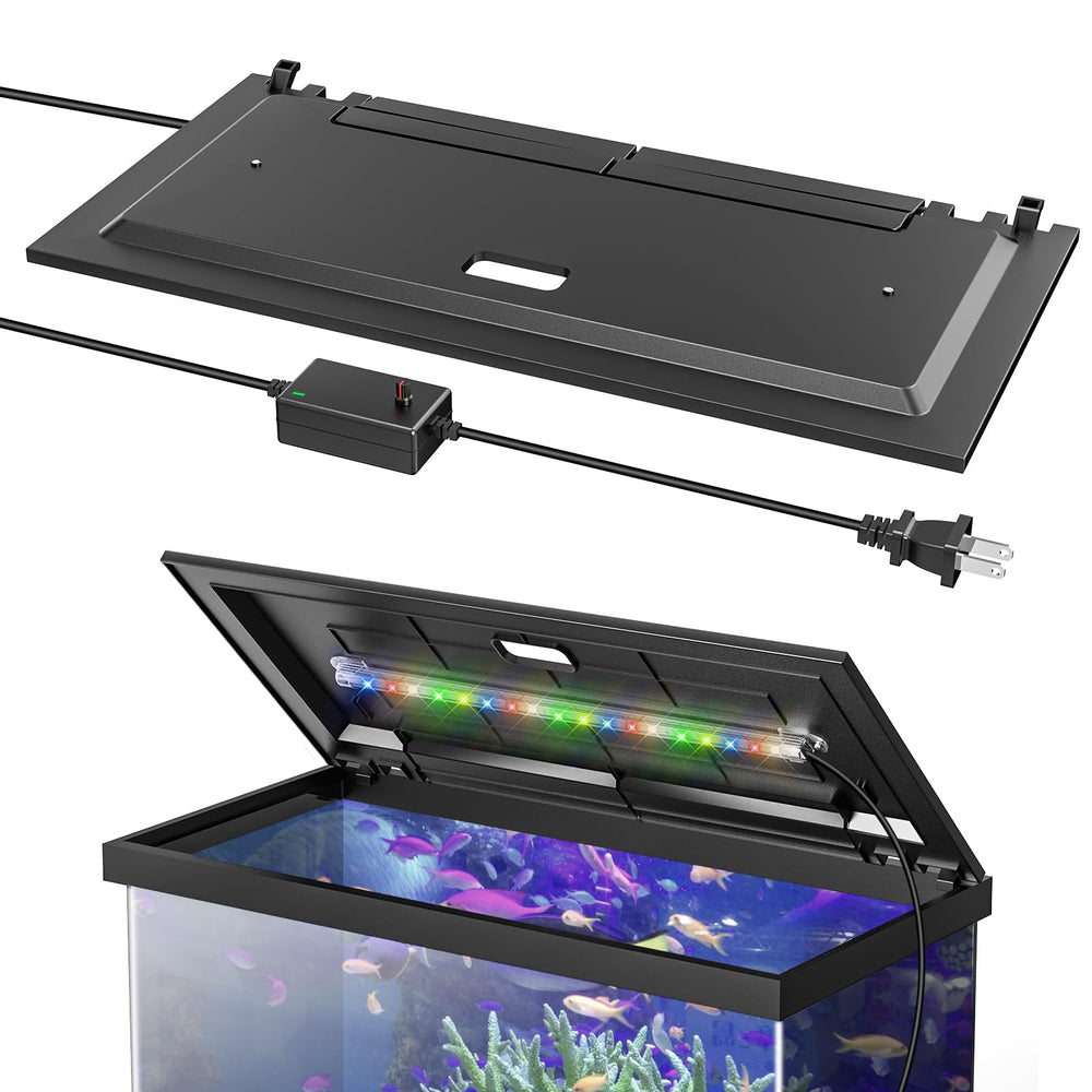 Blosail tapa LED ajustable para acuario, iluminación segura y reducción de evaporación.