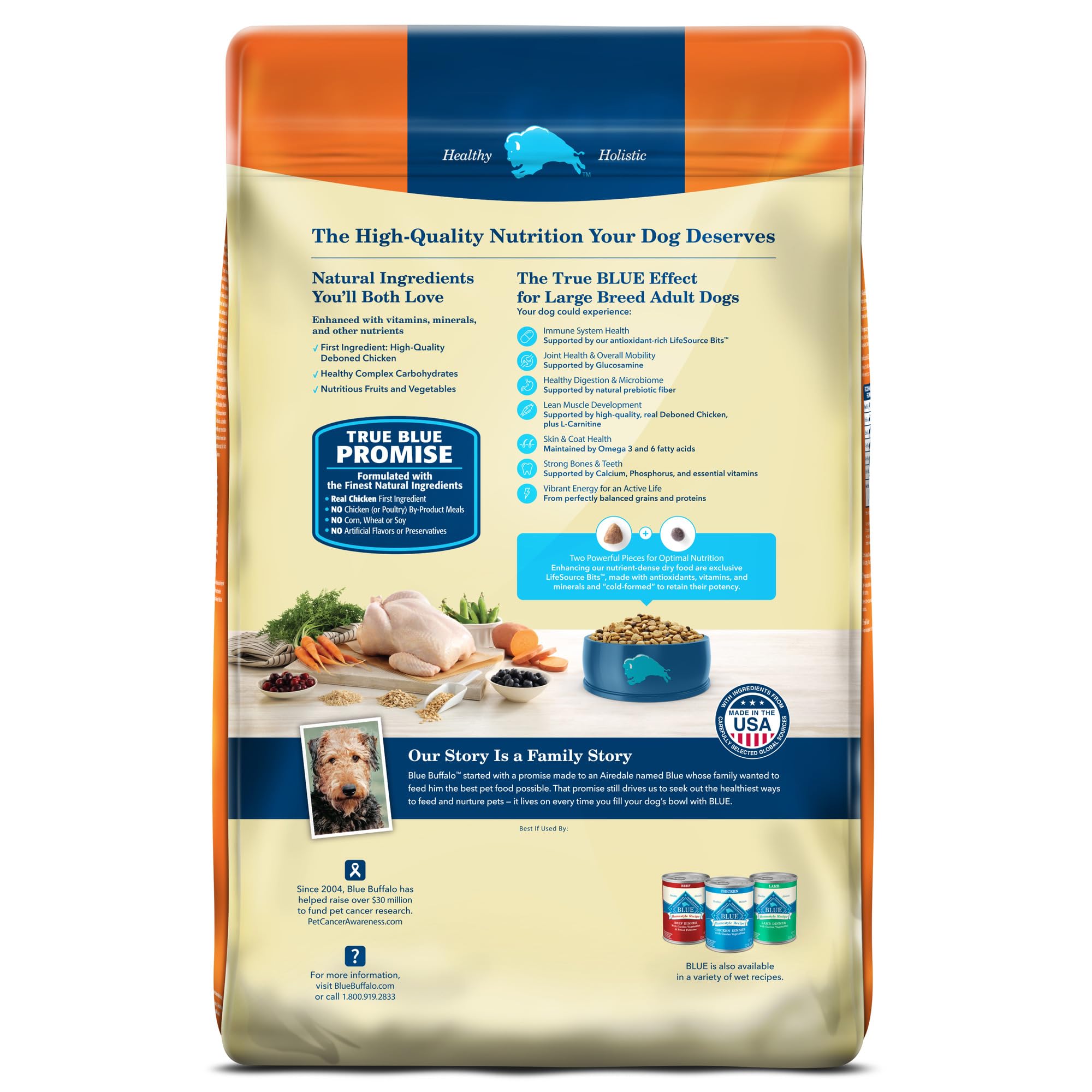 Blue Buffalo Life Protection Formula Grande: enfoque en musculatura magra para perros grandes.