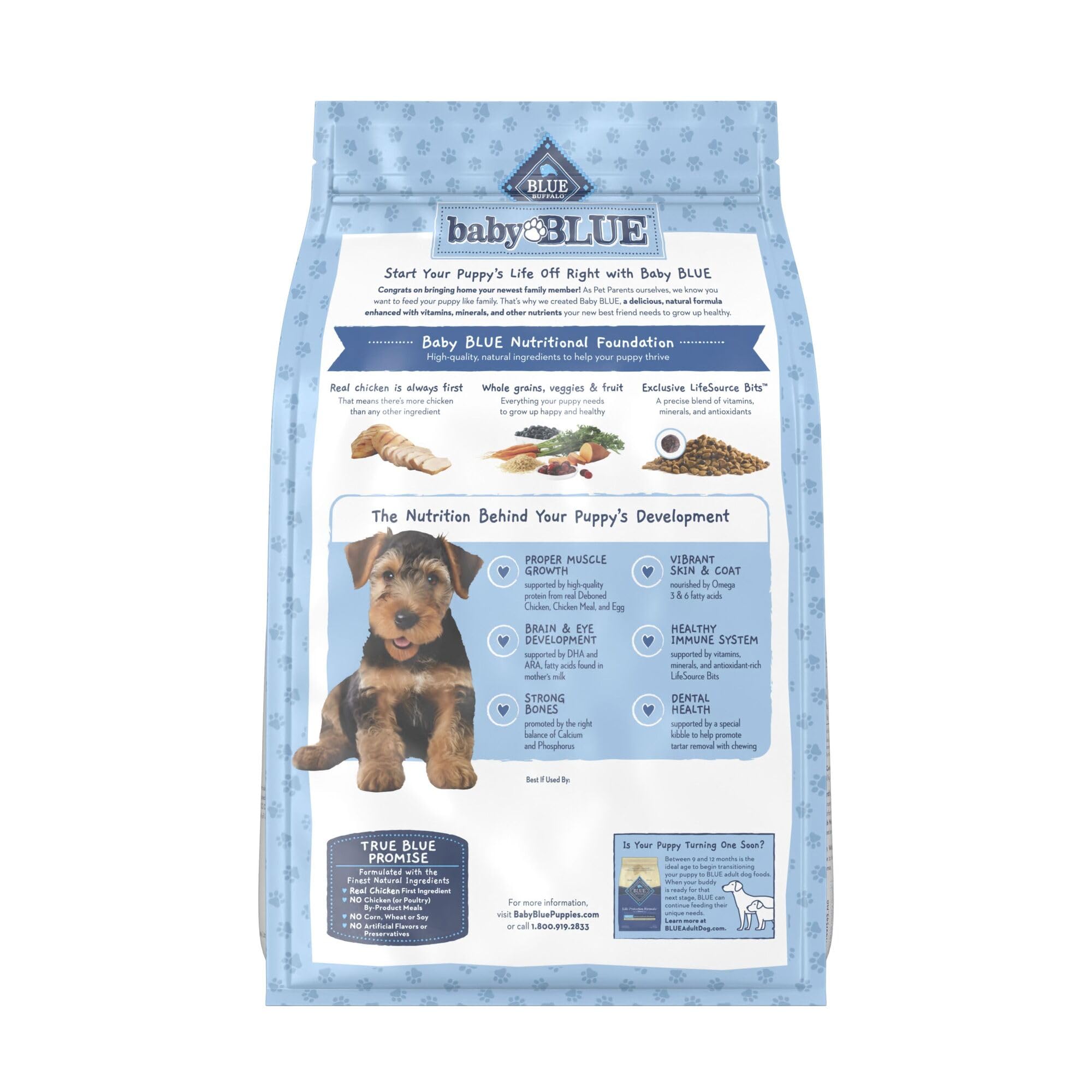Blue Buffalo Baby BLUE croquettes avec DHA pour croissance du chiot