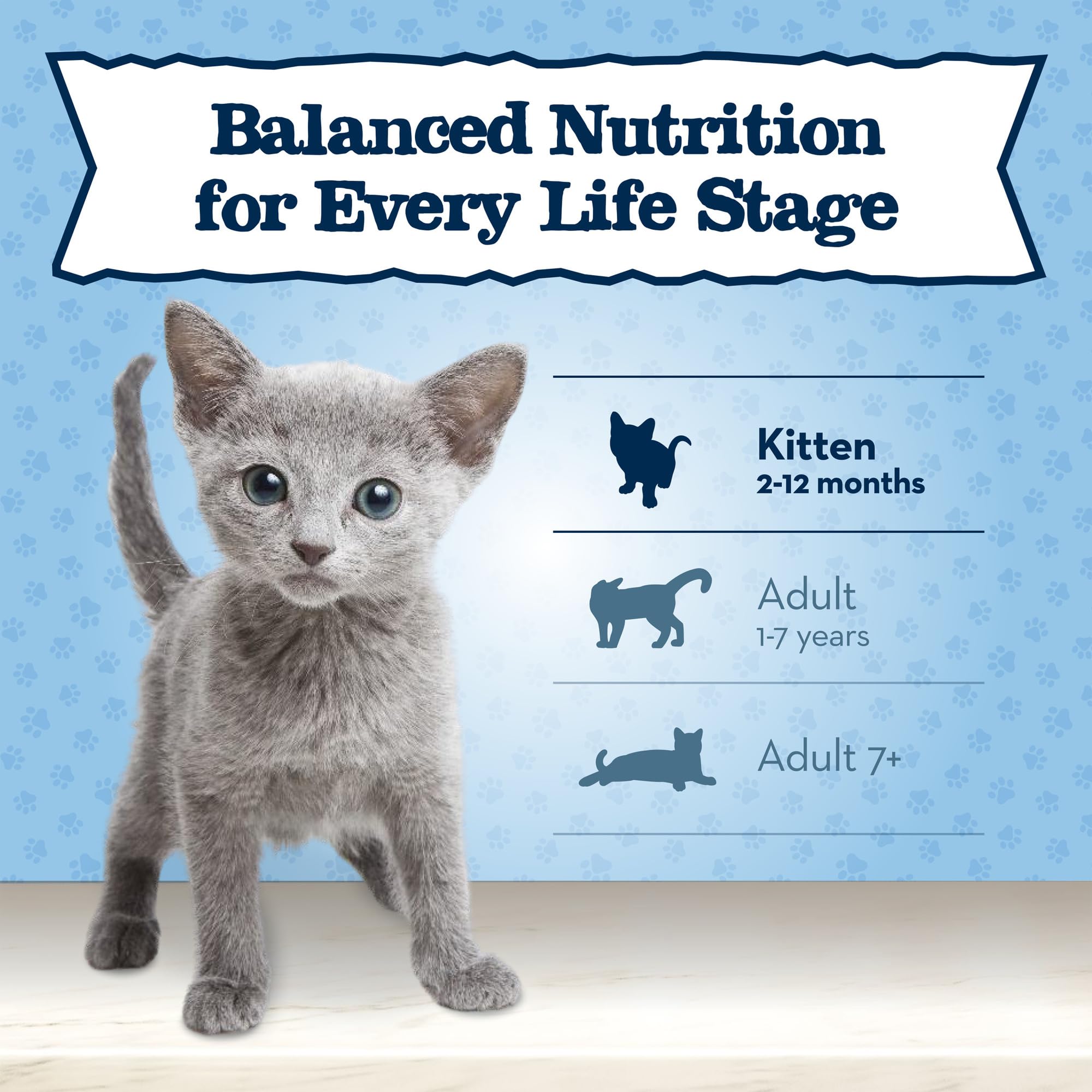 Blue Buffalo Baby BLUE etiqueta DHA; beneficios para desarrollo cognitivo.
