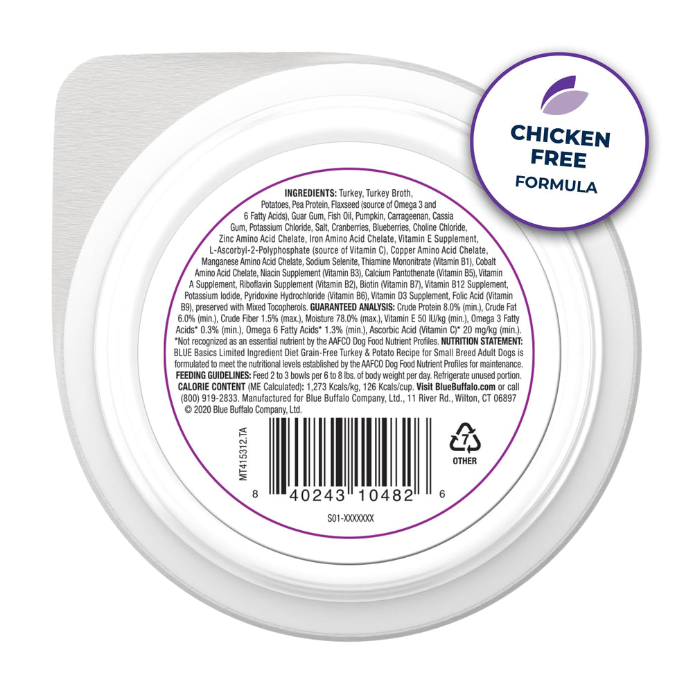 Blue Buffalo Basics dieta de ingredientes limitados para perros pequeños y sensibles