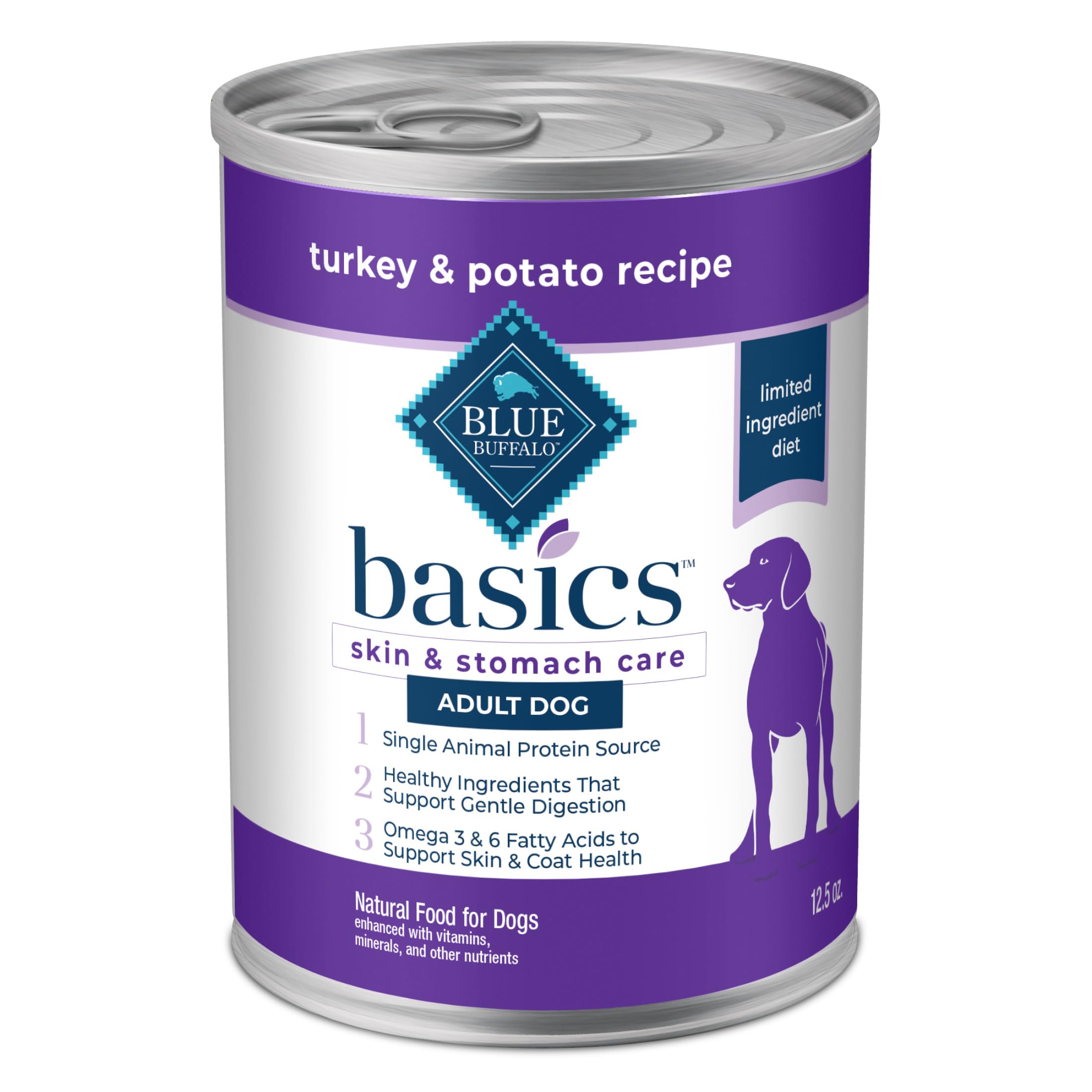Blue Buffalo Basics: lata de pavo primero para músculos fuertes y digestión suave.