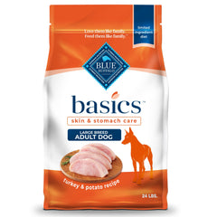 Blue Buffalo Basics: pavo como primer ingrediente para digestión suave en perros grandes.