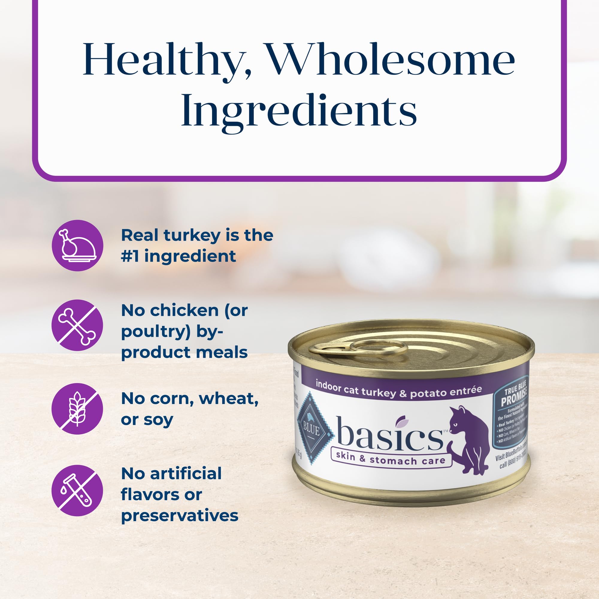 Blue Buffalo Basics, 24 latas de 3 oz para conveniencia.