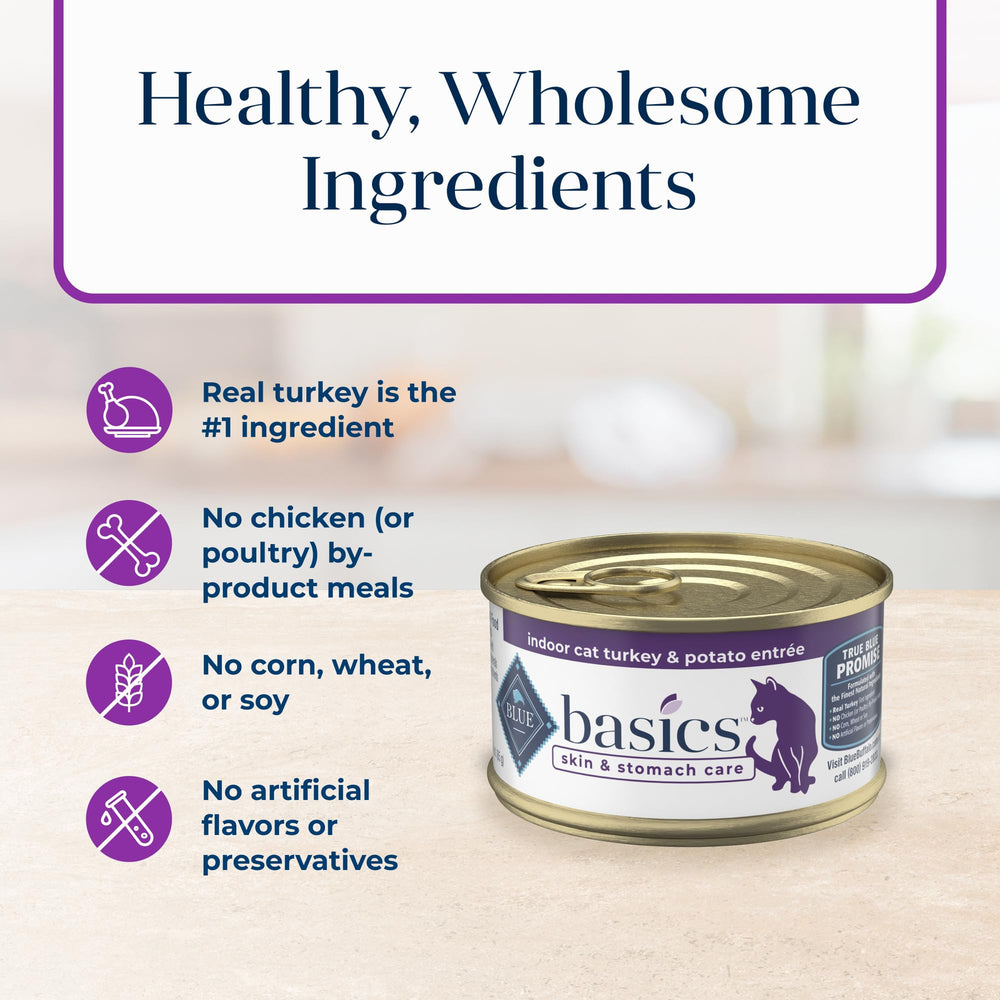 Blue Buffalo Basics, 24 latas de 3 oz para conveniencia.