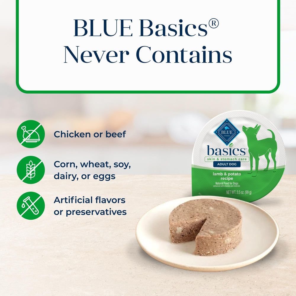 Blue Buffalo Basics sin maíz, trigo ni soja para dietas simplificadas.