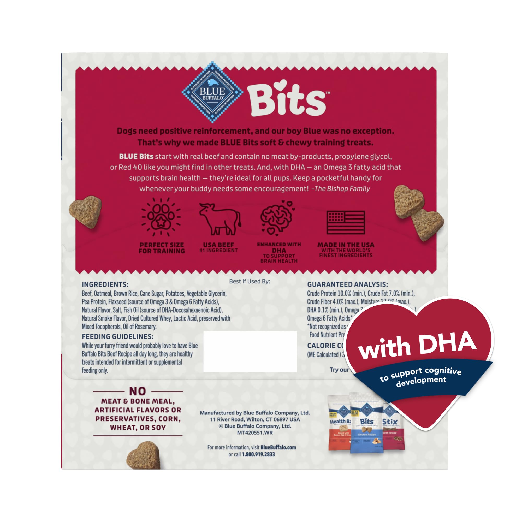 Blue Buffalo Bits – boeuf premier ingrédient, récompense savoureuse pour chiens bien dressés