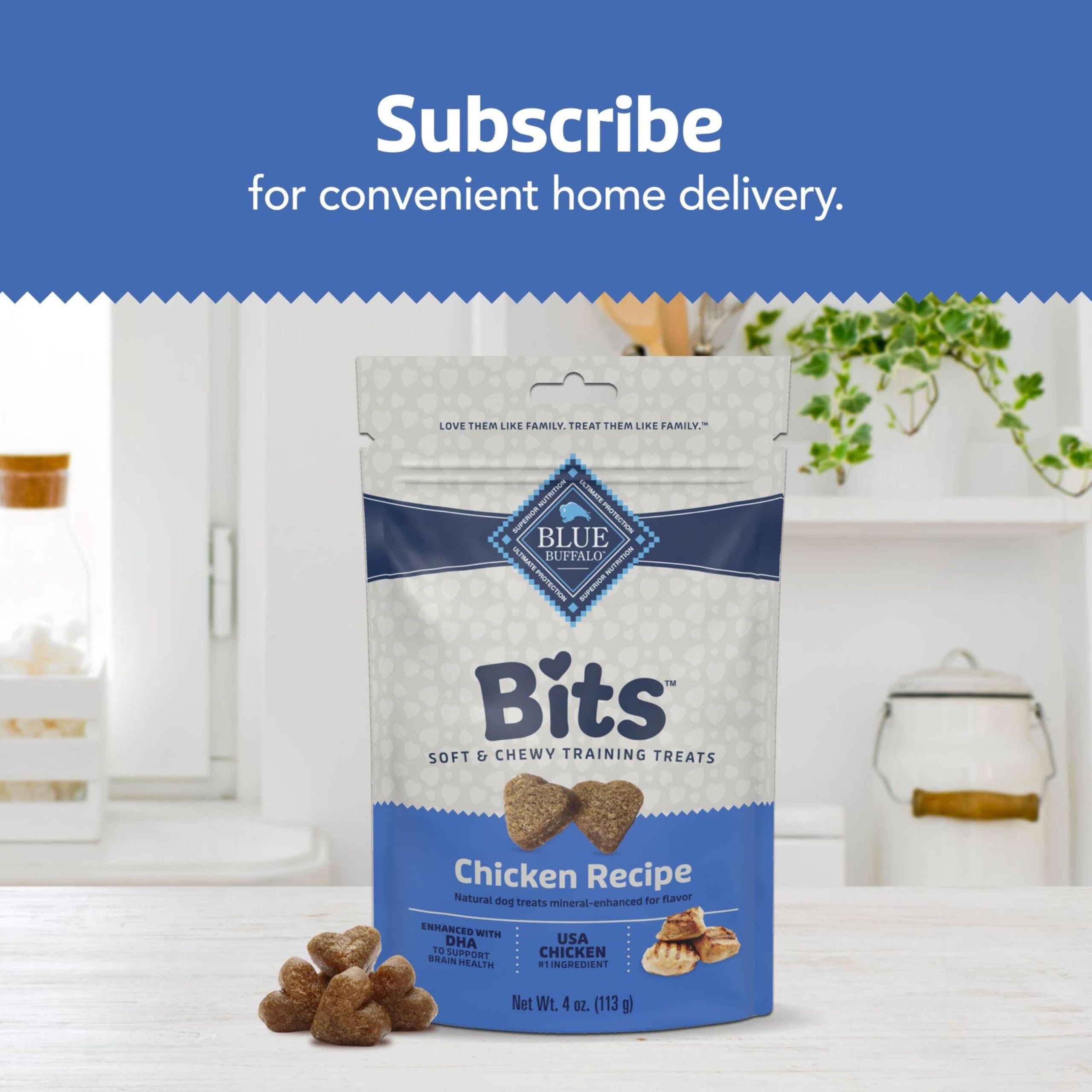 Blue Buffalo Bits: sin conservantes artificiales ni colorantes, recompensa natural