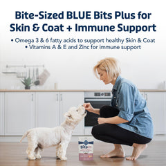 Textura suave y masticable, ideal para premios diarios con Blue Bits Plus.