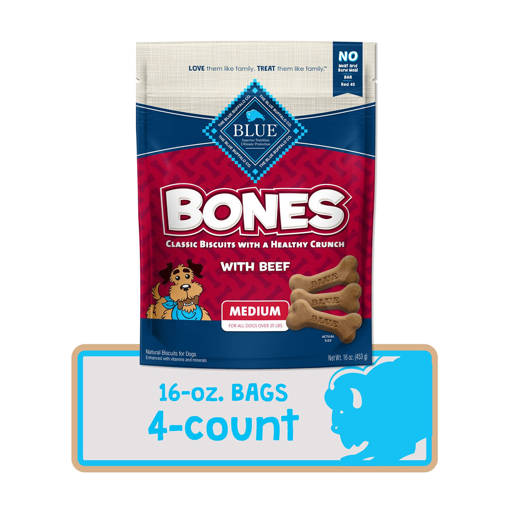 Blue Buffalo Bones etiqueta clara con información nutricional para dueños