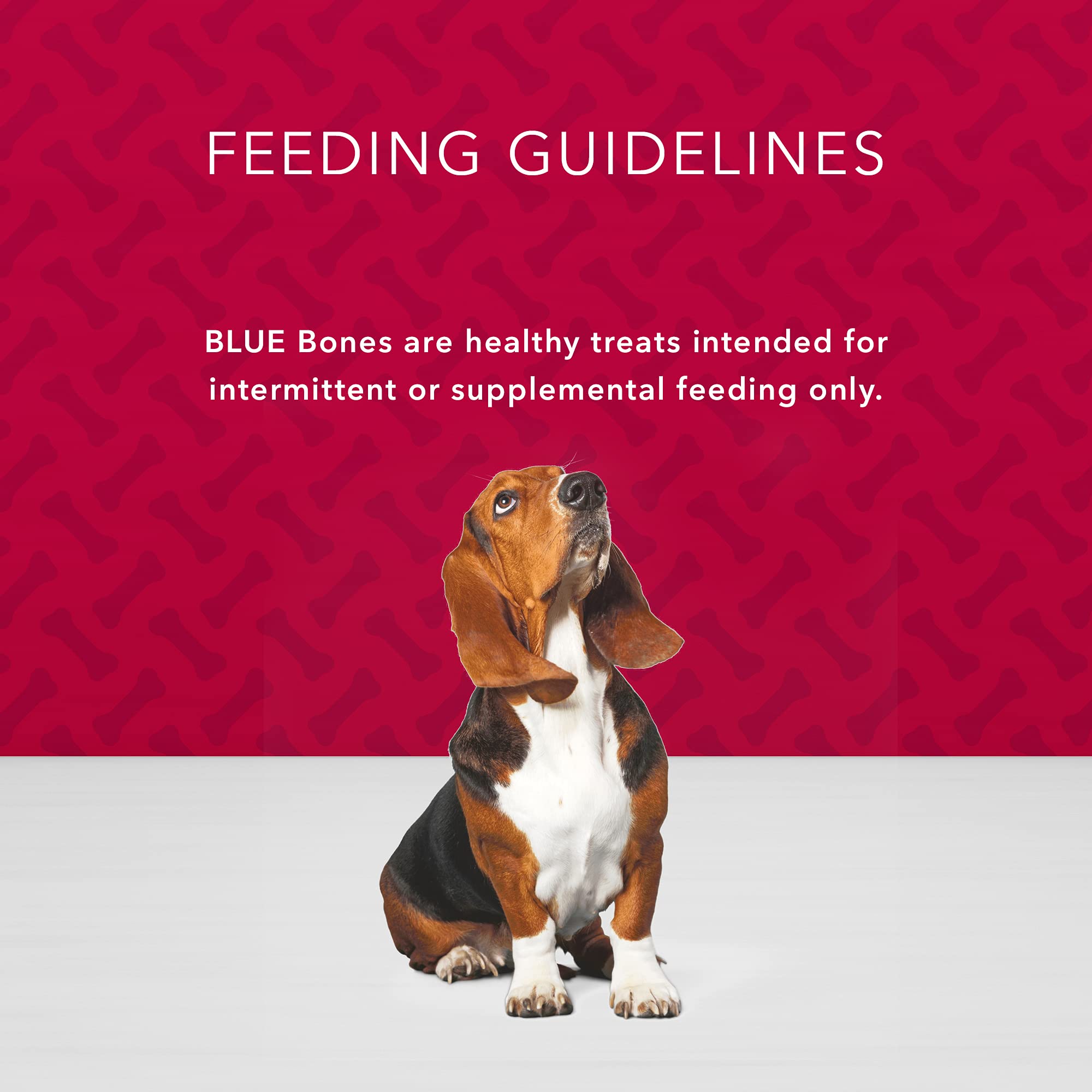 Blue Buffalo Bones paquete con cuatro bolsas de 12 oz, práctico para guardar.