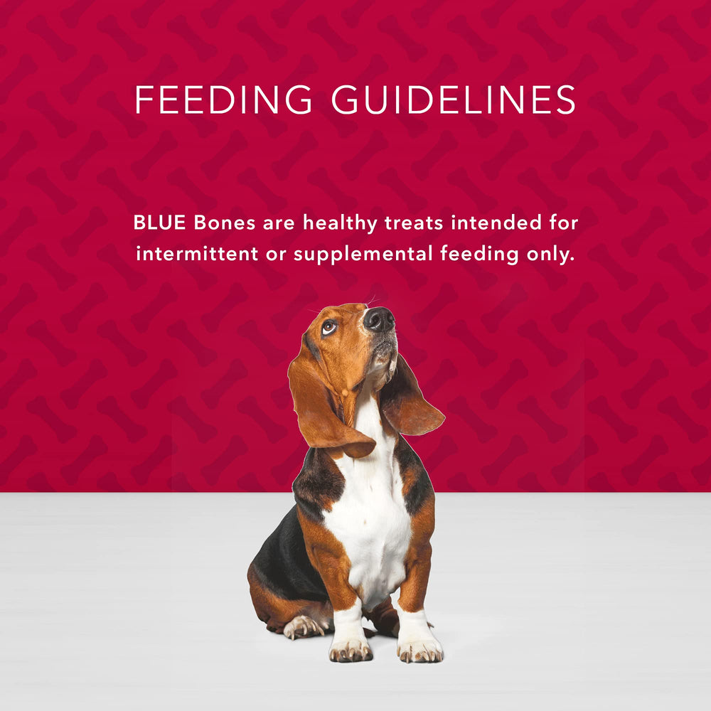 Blue Buffalo Bones paquete con cuatro bolsas de 12 oz, práctico para guardar.