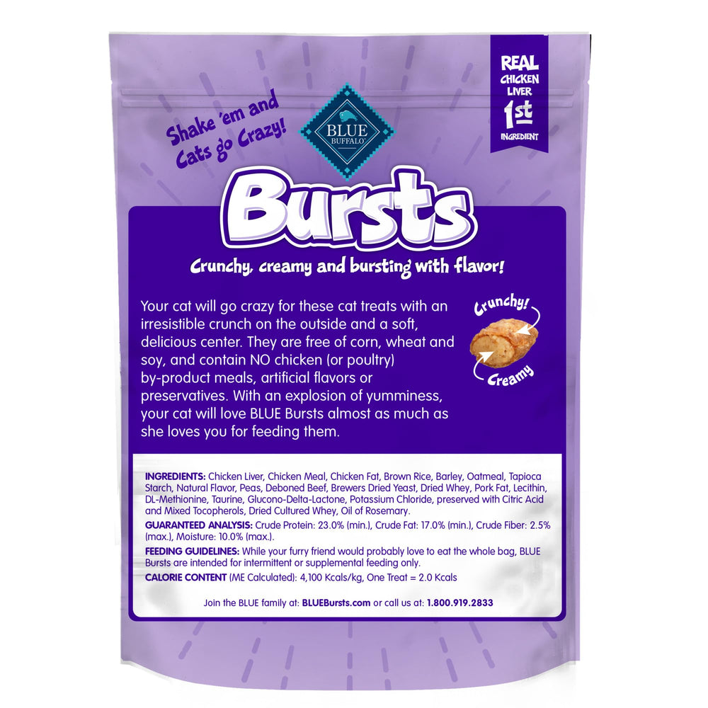 Blue Buffalo Bursts: doble textura crujiente y cremosa, ideal para entrenamiento diario