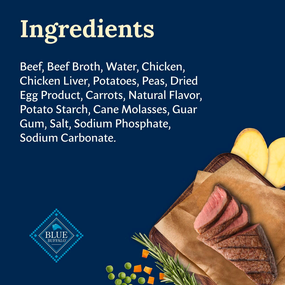 Blue Buffalo Delectables: trozos de res jugosos en salsa para enriquecer la comida.