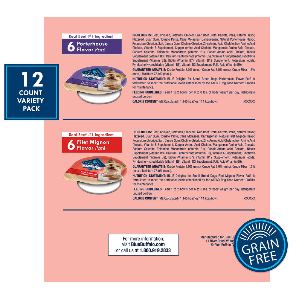 Blue Buffalo Delights Filet Mignon Pate: conveniente formato cup para comer a diario.