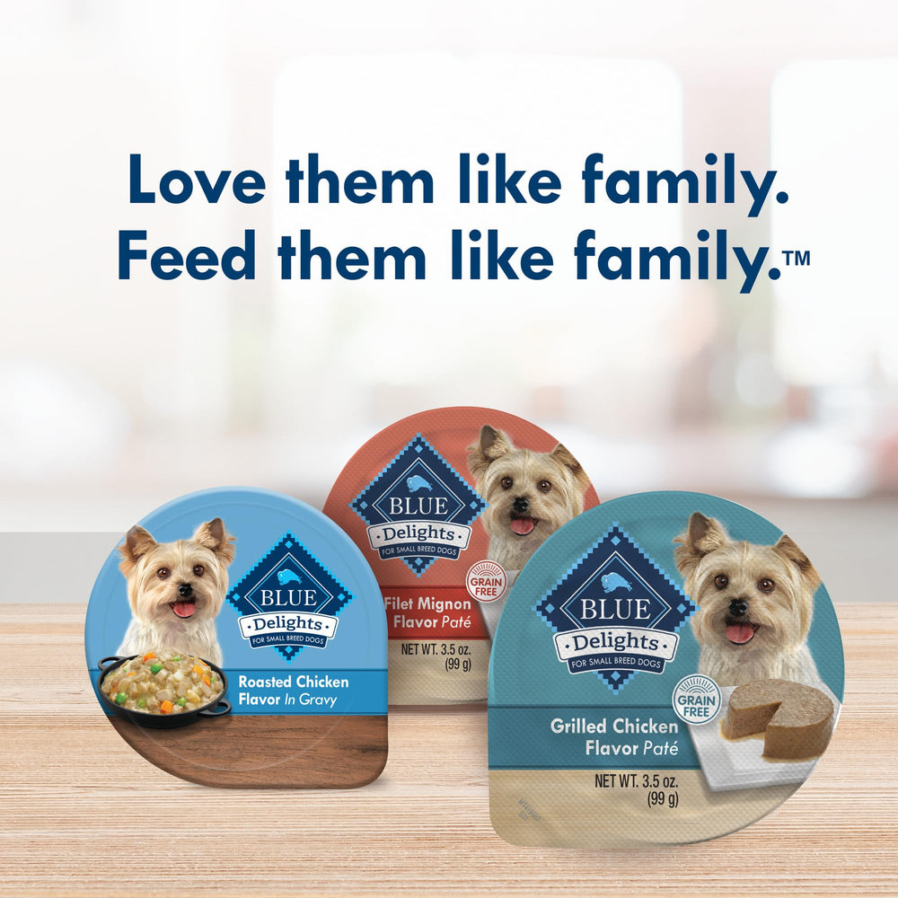 Blue Buffalo Delights: presentación de pollo a la parrilla para perros pequeños.