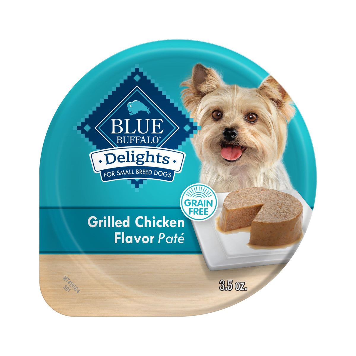 Blue Buffalo Delights: taza de paté de pollo para perros pequeños, listo para servir.
