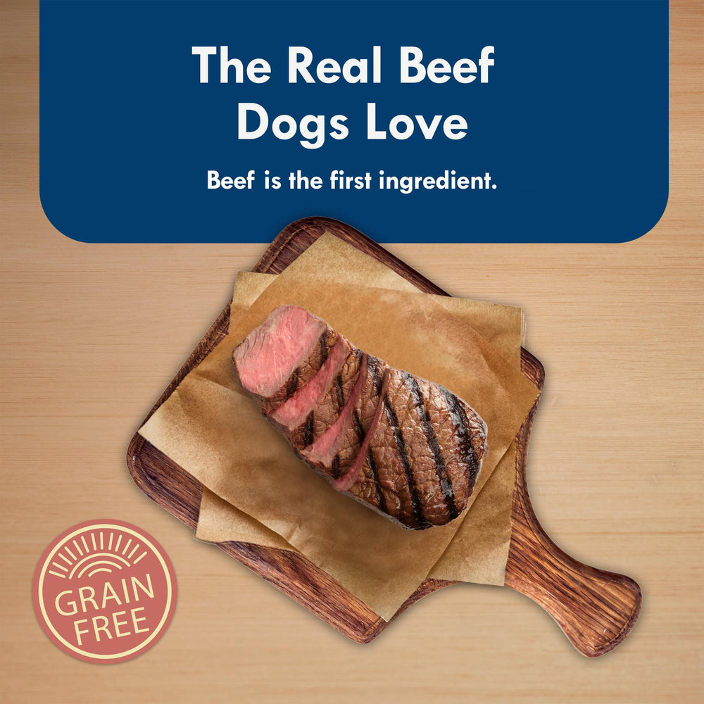 Blue Buffalo Delights trozos carne real, textura jugosa para paladar de mascotas.