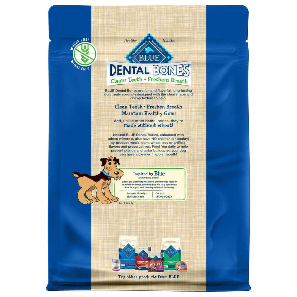 Blue Buffalo Dental Bones Mini: masticables dentales, sabor que encanta a perros.