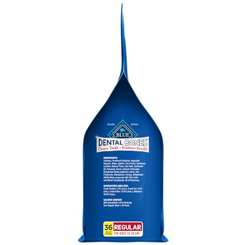 Blue Buffalo Dental Bones, apto para perros 25–50 libras.