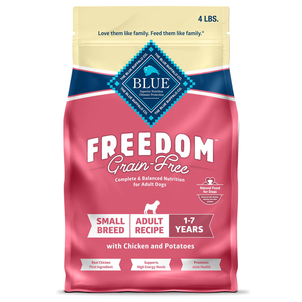 Blue Buffalo Freedom: alimento seco para perros pequeños con pollo como primer ingrediente.