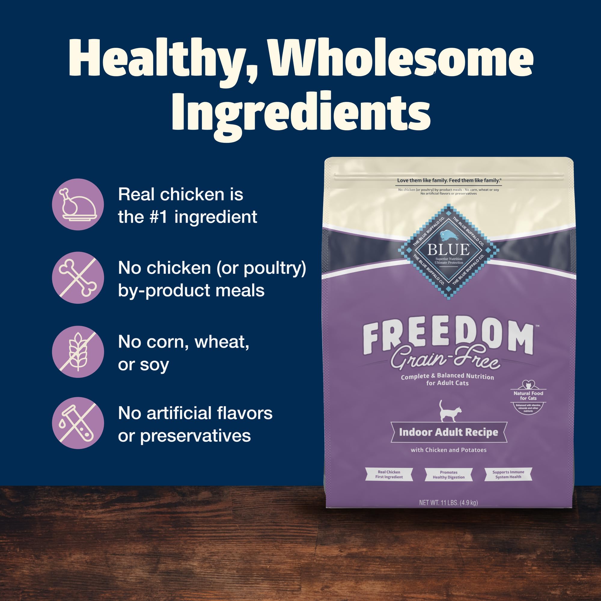 Blue Buffalo Freedom digestión saludable enfatiza fibra natural