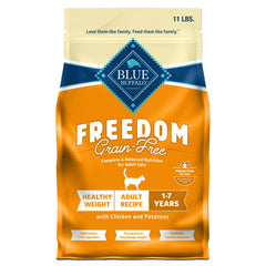 Blue Buffalo Freedom Grain-Free bolsa 11 libras para gatos de interior, control de peso.