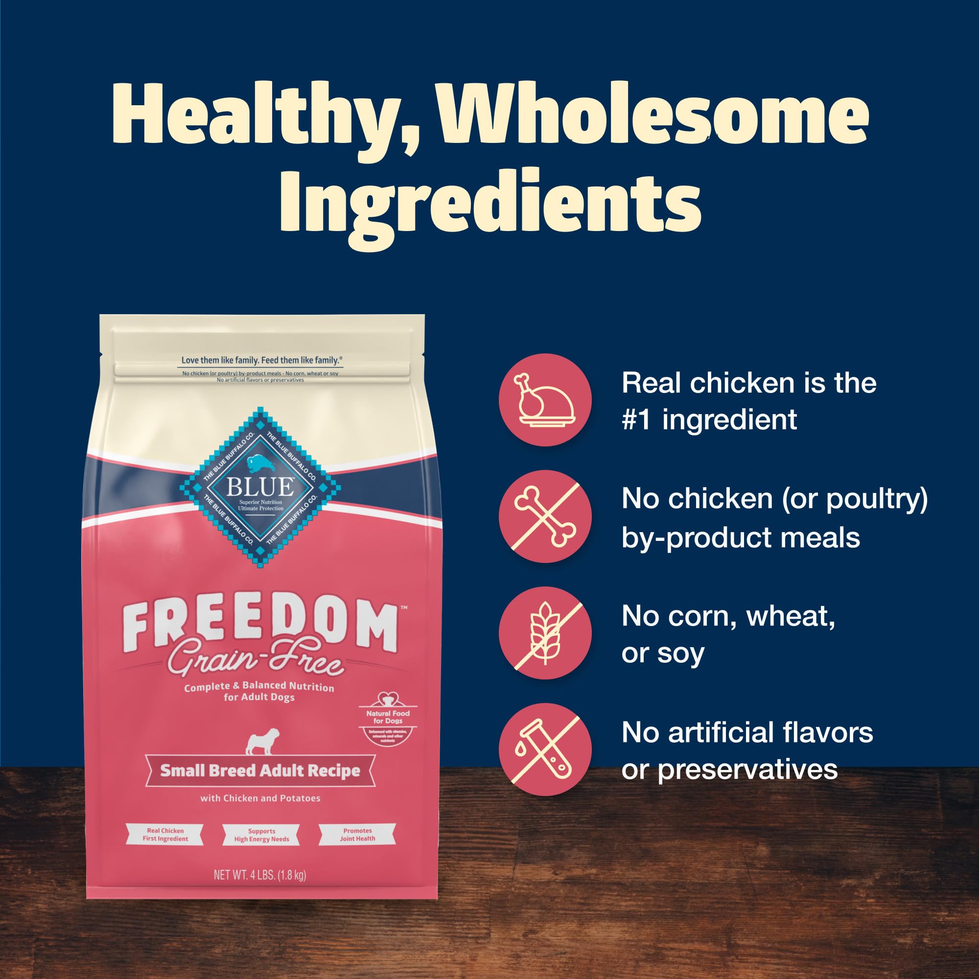 Blue Buffalo Freedom: porción de cuatro libras para perros pequeños.