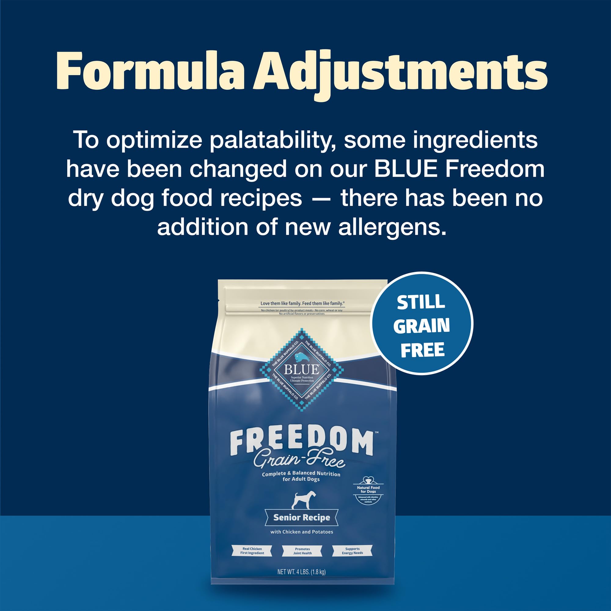 Blue Buffalo Freedom Senior, ingrediente principal pollo de alta calidad