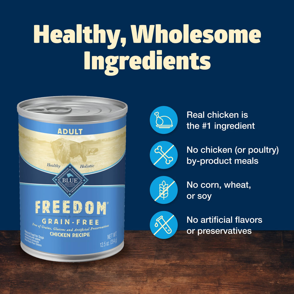 Blue Buffalo Freedom etiqueta sin gluten, opción sin granos