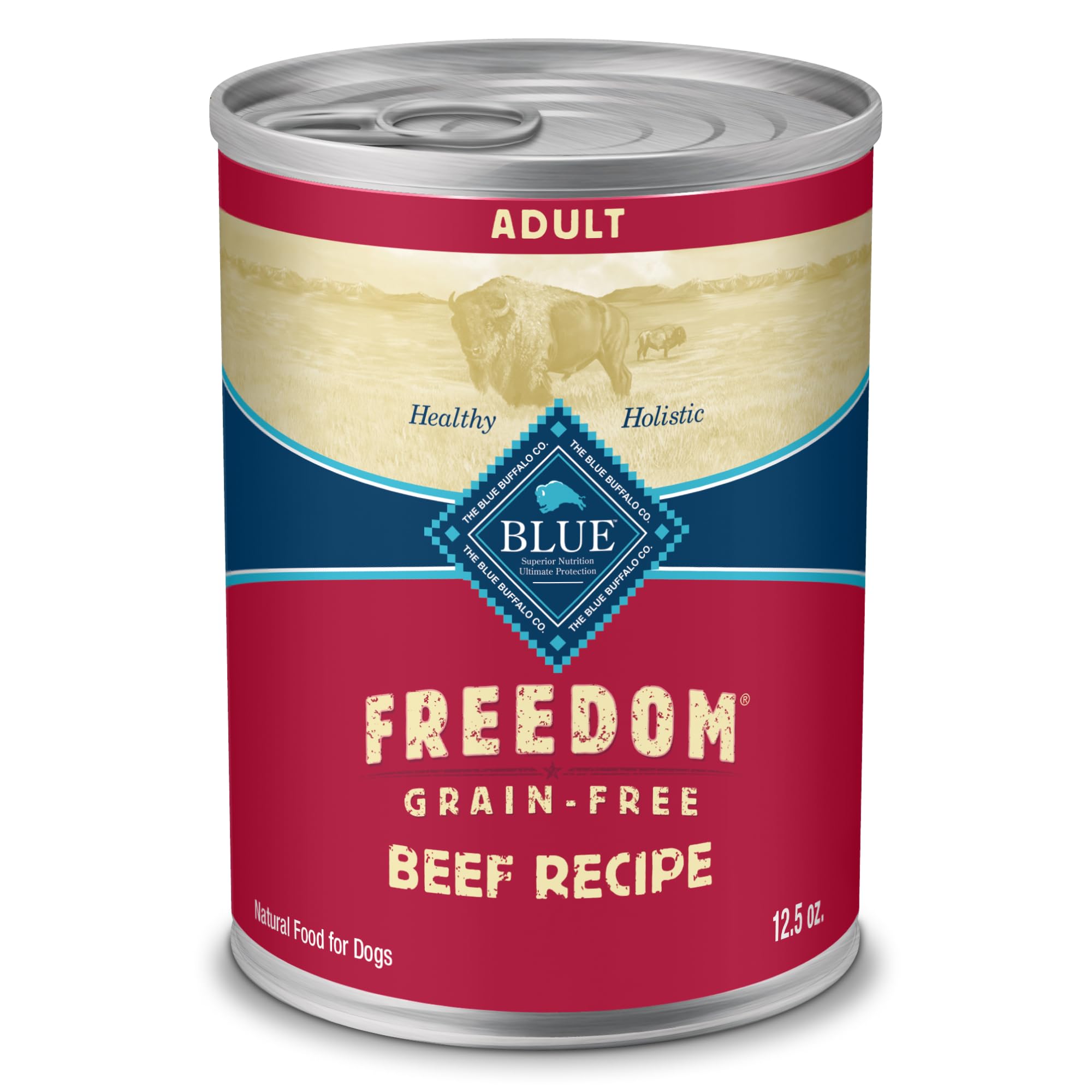 Blue Buffalo Freedom ternera: lata de 12,5 oz con proteína real para energía diaria
