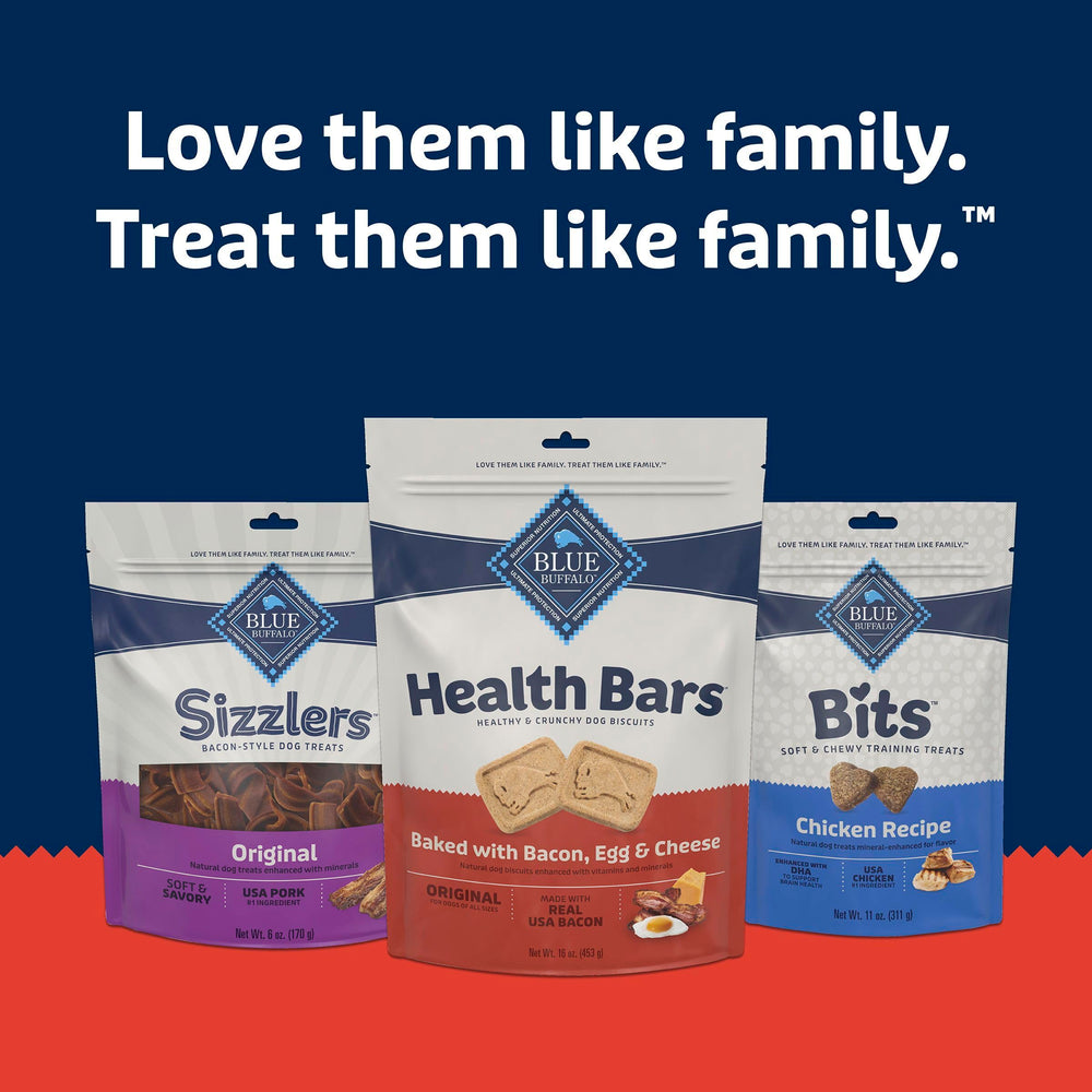 Blue Buffalo Health Bars: granos enteros y vegetales para energía diaria.