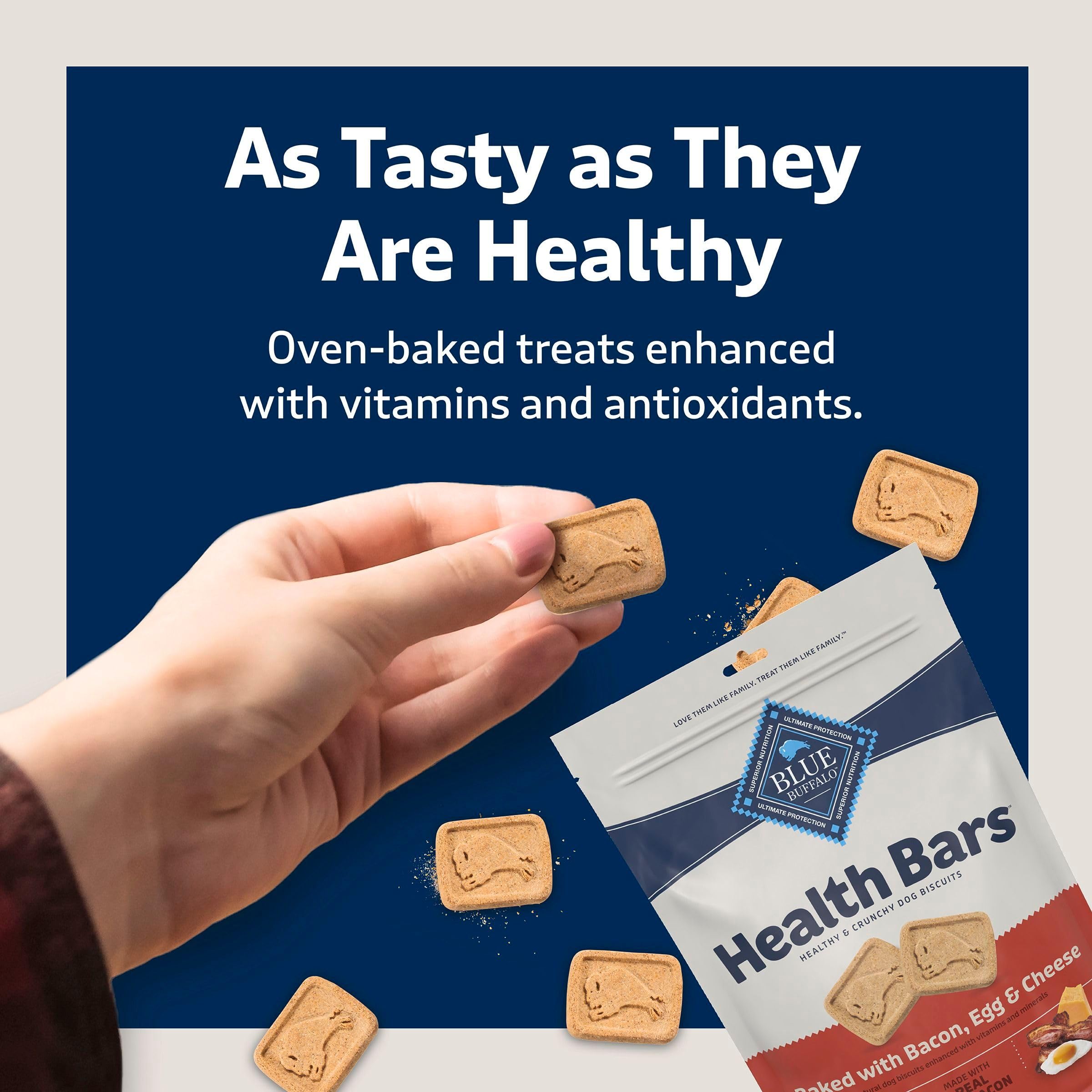 Blue Buffalo Health Bars Omega y Vitaminas, apoyo diario de nutrientes.