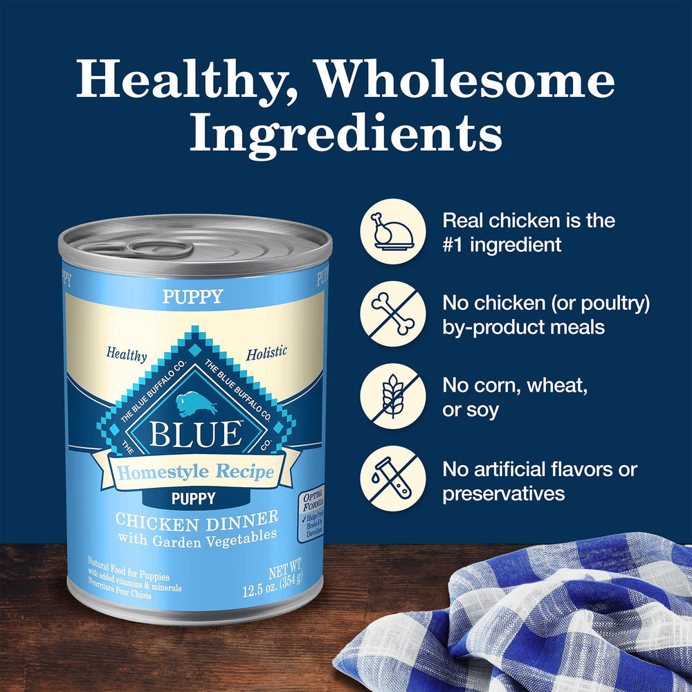 Blue Buffalo Homestyle Puppy: frutos como arándanos para micronutrientes.