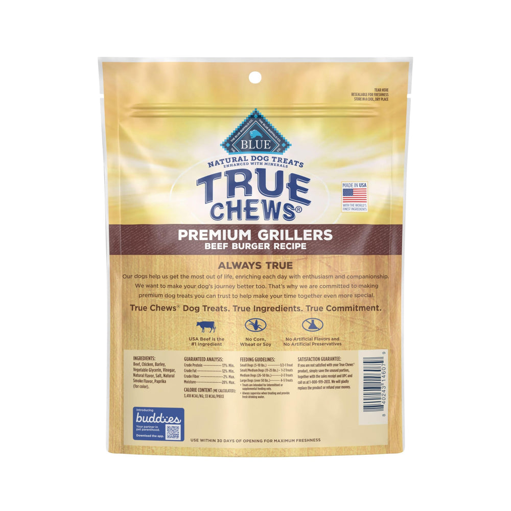 Blue Buffalo True Chews – ingrédients naturels affichés sur l’étiquette.