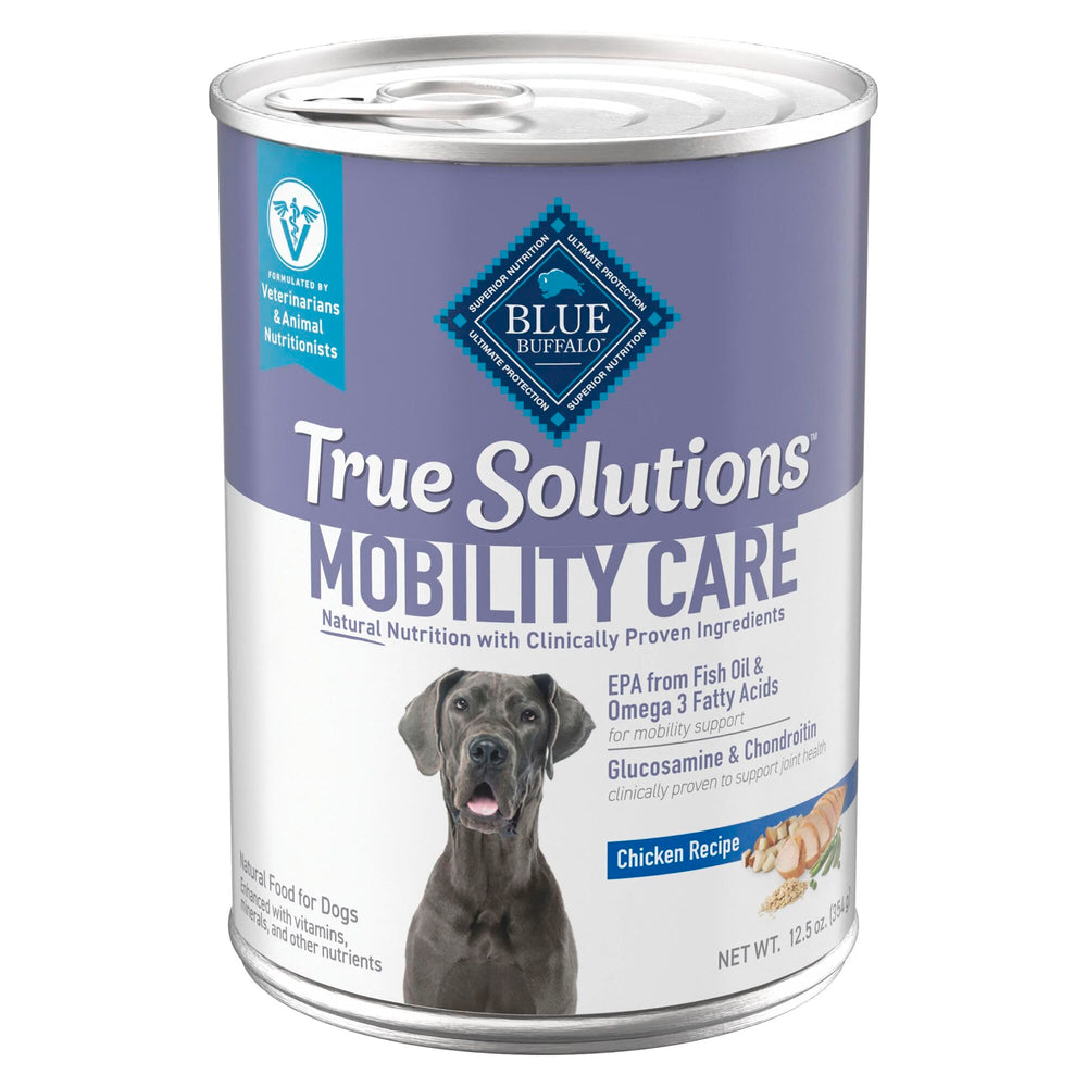 Blue Buffalo Mobility Care, lata de 12.5 oz, enfoque en movilidad para perros adultos.